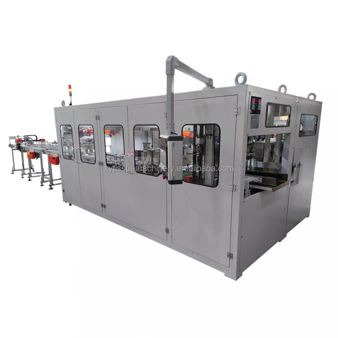 อัตโนมัติเต็ม 48 รอลล์ แบนด์บรรจุกระดาษชําระขนาดเล็ก รอลล์ เครื่องผลิตสายการผลิตด้วยเครื่องตัดเลื่อย log 5