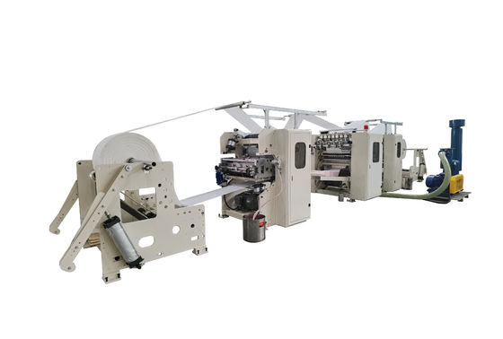 คุณภาพดี V Fold Glue Lamination เครื่องทํากระดาษผ้าเช็ดมือใช้ครั้งเดียว 80-100 M/Min