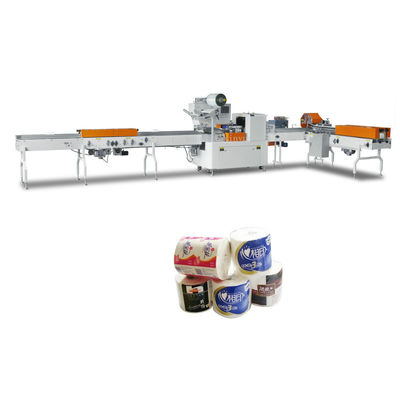 เครื่องบรรจุกระดาษผ้าชําระแบบอัตโนมัติ แบบม้วนเดียว PLC ปรับขนาด