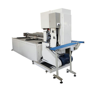 เครื่องตัดกระดาษชําระแบบอัตโนมัติ Maxi กระดาษชําระขนาดใหญ่ Tissue Roll Band Saw Machine เครื่องตัดกระดาษ Jumbo Roll