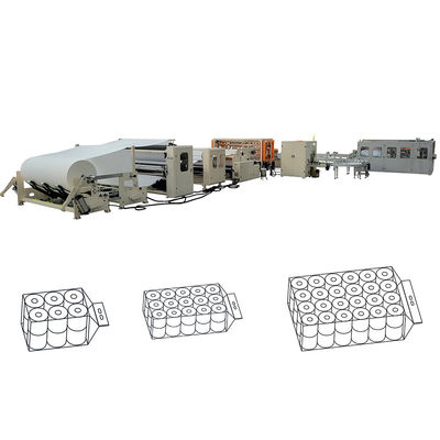 สายการผลิตเครื่องบรรจุห่อกระดาษชำระม้วนเล็กแบบอัตโนมัติเต็มรูปแบบ 48 ม้วน สำหรับธุรกิจกระดาษทิชชูในอเมริกาใต้