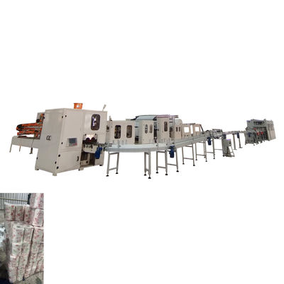 สายการผลิตเครื่องทำกระดาษชำระม้วนเล็กความเร็วสูง Laminating ควบคุม PLC พร้อมพิมพ์สีและทำกระดาษเช็ดครัว